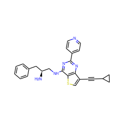 N[C@H](CNc1nc(-c2ccncc2)nc2c(C#CC3CC3)csc12)Cc1ccccc1 ZINC000223689223