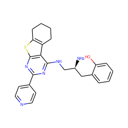 N[C@H](CNc1nc(-c2ccncc2)nc2sc3c(c12)CCCC3)Cc1ccccc1O ZINC000223679297