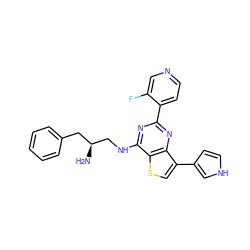 N[C@H](CNc1nc(-c2ccncc2F)nc2c(-c3cc[nH]c3)csc12)Cc1ccccc1 ZINC000223671031