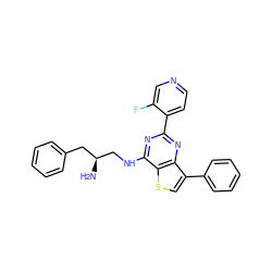 N[C@H](CNc1nc(-c2ccncc2F)nc2c(-c3ccccc3)csc12)Cc1ccccc1 ZINC000223692361