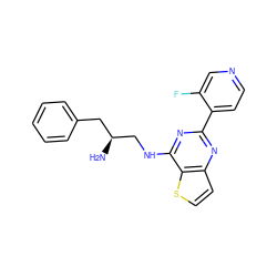 N[C@H](CNc1nc(-c2ccncc2F)nc2ccsc12)Cc1ccccc1 ZINC000223676769