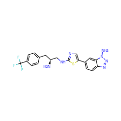 N[C@H](CNc1ncc(-c2ccc3nnn(N)c3c2)s1)Cc1ccc(C(F)(F)F)cc1 ZINC000049089232