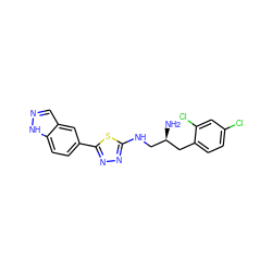 N[C@H](CNc1nnc(-c2ccc3[nH]ncc3c2)s1)Cc1ccc(Cl)cc1Cl ZINC000038225736