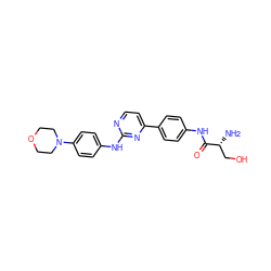 N[C@H](CO)C(=O)Nc1ccc(-c2ccnc(Nc3ccc(N4CCOCC4)cc3)n2)cc1 ZINC000095564118