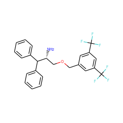 N[C@H](COCc1cc(C(F)(F)F)cc(C(F)(F)F)c1)C(c1ccccc1)c1ccccc1 ZINC000013781124