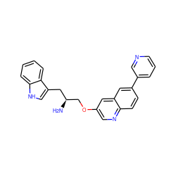N[C@H](COc1cnc2ccc(-c3cccnc3)cc2c1)Cc1c[nH]c2ccccc12 ZINC000014957556