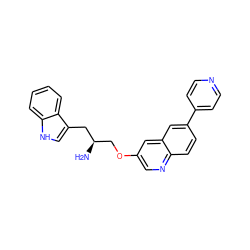 N[C@H](COc1cnc2ccc(-c3ccncc3)cc2c1)Cc1c[nH]c2ccccc12 ZINC000014957553