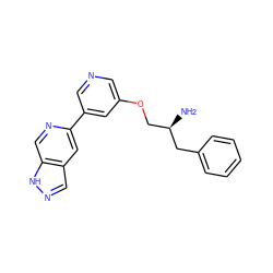 N[C@H](COc1cncc(-c2cc3cn[nH]c3cn2)c1)Cc1ccccc1 ZINC000014962179