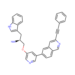 N[C@H](COc1cncc(-c2ccc3cnc(C#Cc4ccccc4)cc3c2)c1)Cc1c[nH]c2ccccc12 ZINC000014962612