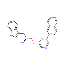 N[C@H](COc1cncc(-c2ccc3cnccc3c2)c1)Cc1c[nH]c2ccccc12 ZINC000006718479