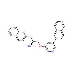 N[C@H](COc1cncc(-c2ccc3cnccc3c2)c1)Cc1ccc2ccccc2c1 ZINC000014957807
