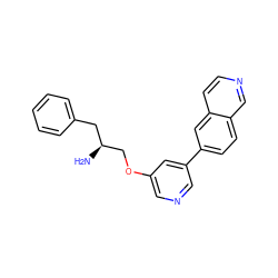 N[C@H](COc1cncc(-c2ccc3cnccc3c2)c1)Cc1ccccc1 ZINC000014957816