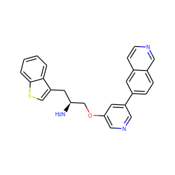 N[C@H](COc1cncc(-c2ccc3cnccc3c2)c1)Cc1csc2ccccc12 ZINC000014957803