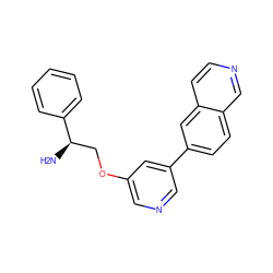 N[C@H](COc1cncc(-c2ccc3cnccc3c2)c1)c1ccccc1 ZINC000014957827