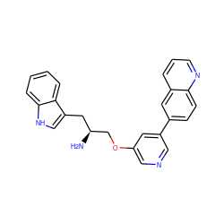N[C@H](COc1cncc(-c2ccc3ncccc3c2)c1)Cc1c[nH]c2ccccc12 ZINC000045286093