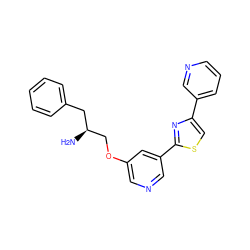 N[C@H](COc1cncc(-c2nc(-c3cccnc3)cs2)c1)Cc1ccccc1 ZINC000014957421