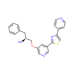 N[C@H](COc1cncc(-c2nc(-c3ccncc3)cs2)c1)Cc1ccccc1 ZINC000014957417