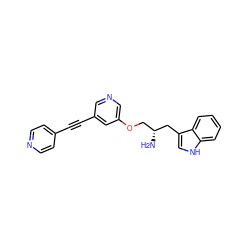 N[C@H](COc1cncc(C#Cc2ccncc2)c1)Cc1c[nH]c2ccccc12 ZINC000014957386