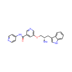 N[C@H](COc1cncc(C(=O)Nc2ccncc2)c1)Cc1c[nH]c2ccccc12 ZINC000014957395