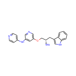 N[C@H](COc1cncc(Nc2ccncc2)c1)Cc1c[nH]c2ccccc12 ZINC000014957425