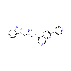 N[C@H](COc1cncc2nc(-c3ccncc3)ccc12)Cc1c[nH]c2ccccc12 ZINC000014957568