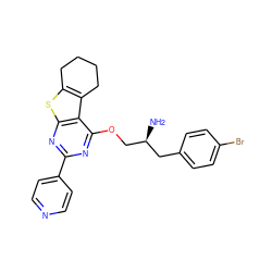 N[C@H](COc1nc(-c2ccncc2)nc2sc3c(c12)CCCC3)Cc1ccc(Br)cc1 ZINC000223686116