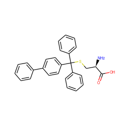 N[C@H](CSC(c1ccccc1)(c1ccccc1)c1ccc(-c2ccccc2)cc1)C(=O)O ZINC000004963602