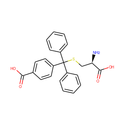 N[C@H](CSC(c1ccccc1)(c1ccccc1)c1ccc(C(=O)O)cc1)C(=O)O ZINC000004984654