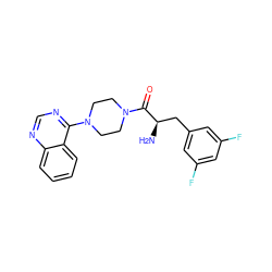 N[C@H](Cc1cc(F)cc(F)c1)C(=O)N1CCN(c2ncnc3ccccc23)CC1 ZINC000064528159