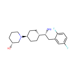 N[C@H](Cc1cc(F)ccc1F)[C@H]1CC[C@H](N2CCC[C@@H](O)C2)CC1 ZINC000254051336