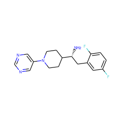 N[C@H](Cc1cc(F)ccc1F)C1CCN(c2cncnc2)CC1 ZINC000066074500