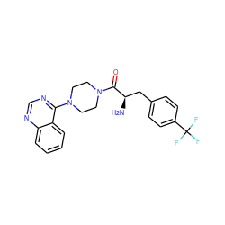 N[C@H](Cc1ccc(C(F)(F)F)cc1)C(=O)N1CCN(c2ncnc3ccccc23)CC1 ZINC000064539886