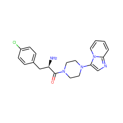 N[C@H](Cc1ccc(Cl)cc1)C(=O)N1CCN(c2cnc3ccccn23)CC1 ZINC000064548761