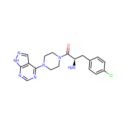 N[C@H](Cc1ccc(Cl)cc1)C(=O)N1CCN(c2ncnc3[nH]ncc23)CC1 ZINC000064540985