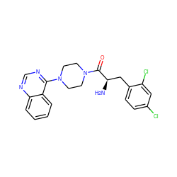 N[C@H](Cc1ccc(Cl)cc1Cl)C(=O)N1CCN(c2ncnc3ccccc23)CC1 ZINC000064539262