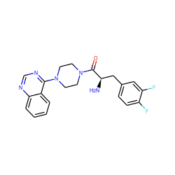 N[C@H](Cc1ccc(F)c(F)c1)C(=O)N1CCN(c2ncnc3ccccc23)CC1 ZINC000064539956