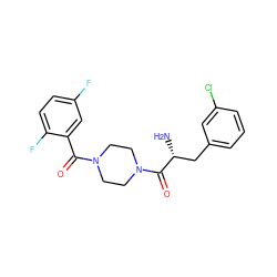 N[C@H](Cc1cccc(Cl)c1)C(=O)N1CCN(C(=O)c2cc(F)ccc2F)CC1 ZINC000072105412