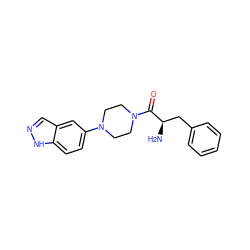 N[C@H](Cc1ccccc1)C(=O)N1CCN(c2ccc3[nH]ncc3c2)CC1 ZINC000028891648