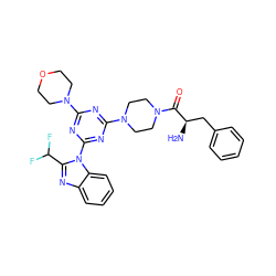 N[C@H](Cc1ccccc1)C(=O)N1CCN(c2nc(N3CCOCC3)nc(-n3c(C(F)F)nc4ccccc43)n2)CC1 ZINC000095582405