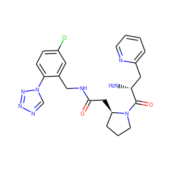 N[C@H](Cc1ccccn1)C(=O)N1CCC[C@H]1CC(=O)NCc1cc(Cl)ccc1-n1cnnn1 ZINC000026817800