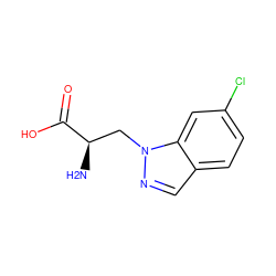 N[C@H](Cn1ncc2ccc(Cl)cc21)C(=O)O ZINC001772615918