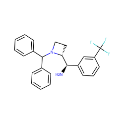 N[C@H](c1cccc(C(F)(F)F)c1)[C@H]1CCN1C(c1ccccc1)c1ccccc1 ZINC000022941546