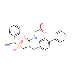 N[C@H](c1ccccc1)[P@](=O)(O)C[C@@H](Cc1ccc(-c2ccccc2)cc1)C(=O)NCC(=O)O ZINC000029209624