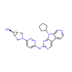 N[C@H]1[C@@H]2CN(c3ccc(Nc4ncc5c6ccncc6n(C6CCCC6)c5n4)nn3)C[C@H]12 ZINC000261112045