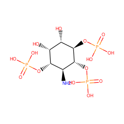 N[C@H]1[C@H](OP(=O)(O)O)[C@H](O)[C@H](O)[C@@H](OP(=O)(O)O)[C@@H]1OP(=O)(O)O ZINC000013557566