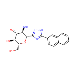 N[C@H]1[C@H](c2n[nH]c(-c3ccc4ccccc4c3)n2)O[C@H](CO)[C@@H](O)[C@@H]1O ZINC001772609376