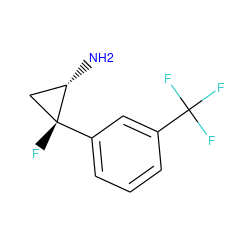 N[C@H]1C[C@@]1(F)c1cccc(C(F)(F)F)c1 ZINC001772637290