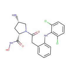 N[C@H]1C[C@@H](C(=O)NO)N(C(=O)Cc2ccccc2Nc2c(Cl)cccc2Cl)C1 ZINC000028714486