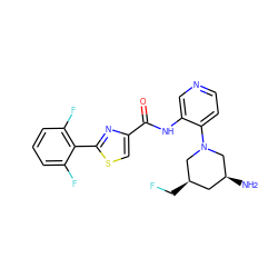 N[C@H]1C[C@@H](CF)CN(c2ccncc2NC(=O)c2csc(-c3c(F)cccc3F)n2)C1 ZINC000141504965