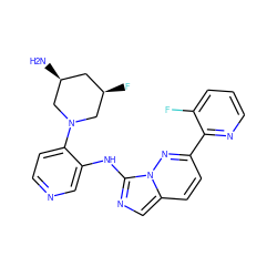 N[C@H]1C[C@@H](F)CN(c2ccncc2Nc2ncc3ccc(-c4ncccc4F)nn23)C1 ZINC000142894460